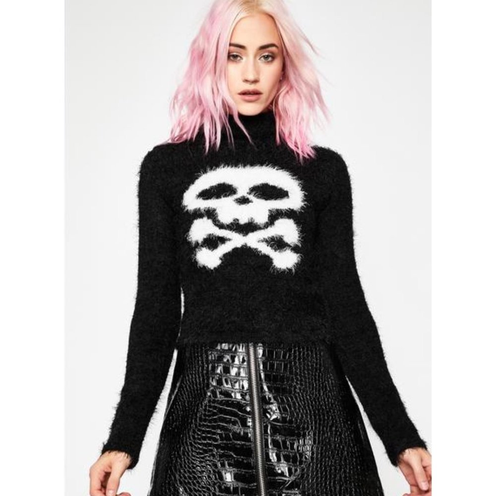 Current Mood SKULL TURTLENECK SWEATER